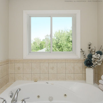 New Sliding Window in Pretty Bathroom - Renewal by Andersen San Francisco Bay Ar
