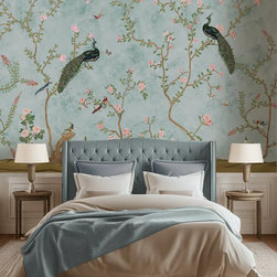Bagiya, Peacock Chinoiserie Wallpaper, Customised - Wallpaper