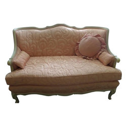 Orange Custom Made Love Seat - Sofas