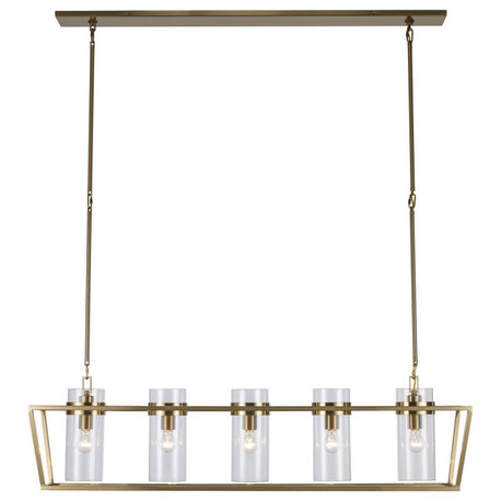 Nova Five Light Pendant in Antique Gold