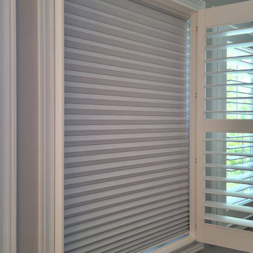 Blackout Honeycomb Blinds Cordless Behind Shutters Rockwood