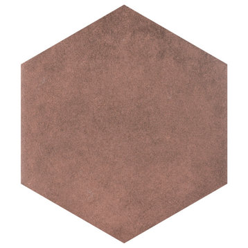 Matter Hex Red Porcelain Floor and Wall Tile
