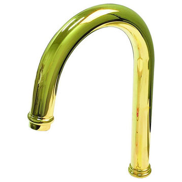 Rohl Italian Kitchen C Spout with 6-1/2-in Short, Italian Brass