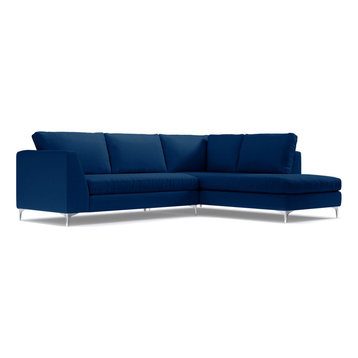 Mulholland 2-Piece Sectional, Blueberry, Chaise on Right
