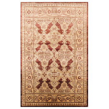 4'x6' Hand Knotted Wool 250 KPSI Peshawar Oriental Area Rug Brown, Copper