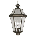 Livex Lighting - Livex Lighting 2364-07 Georgetown - Three Light Outdoor Post Head - Shade Included: YesGeorgetown Three Lig Bronze Clear Beveled *UL Approved: YES Energy Star Qualified: n/a ADA Certified: n/a  *Number of Lights: Lamp: 3-*Wattage:60w Candelabra Base bulb(s) *Bulb Included:No *Bulb Type:Candelabra Base *Finish Type:Bronze