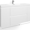 Beacon Bath Vanity, High Gloss White, 48", Single Sink, Wall Mount