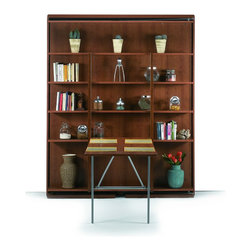 GIREVOLE Murphy Bed with Bookcase & Folding Table. - Bookcases