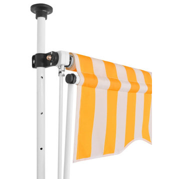 vidaXL Retractable Awning Folding Arm Awning 59" Orange and White Stripes