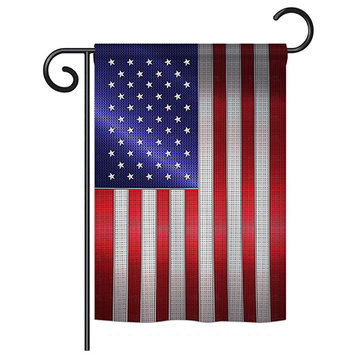 Steel Of Pride American Flag, Everyday Vertical Garden Flag 13"x18.5"