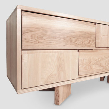 Contemporary style sideboard with six drawers