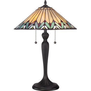 Quoizel TF1433T Tiffany 2 Light 23" Tall Table Lamp - Bronze Patina