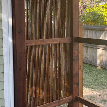 Exterior Bamboo and Cedar privacy panels on deck