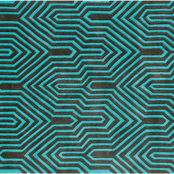 Surge Graphic Azure Rug - Rugs