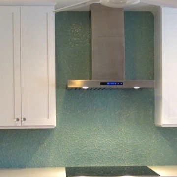 Crackle Glass Kitchen Backsplash