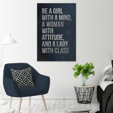 "Be a Girl with a Mind" Painting Print on Wrapped Canvas