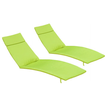 GDF Studio Albany Outdoor Chaise Lounge Cushion, Set of 2, Green