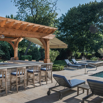 Arlington Heights, IL Swimming Pool and Separate Raised Hot Tub