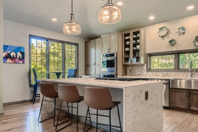 Example of a mountain style kitchen design in Denver