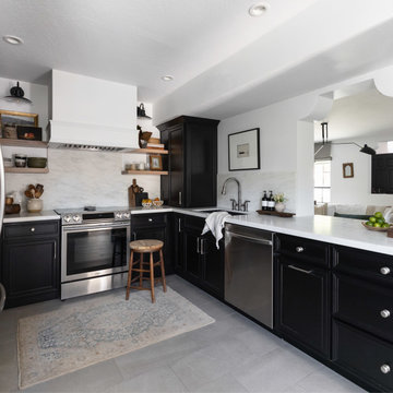 Olympian White Honed Marble Kitchen