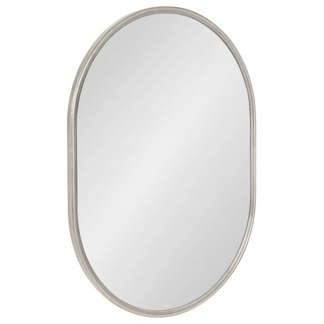 Caskill Capsule Framed Wall Mirror, Silver, 18x24