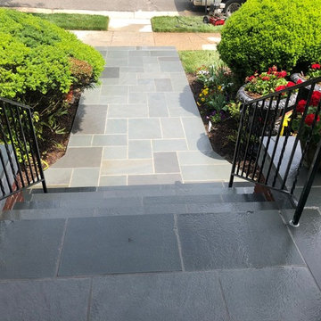 Thermal Blue Flagstone with Brick Step Risers in Columbia Heights, Washington DC