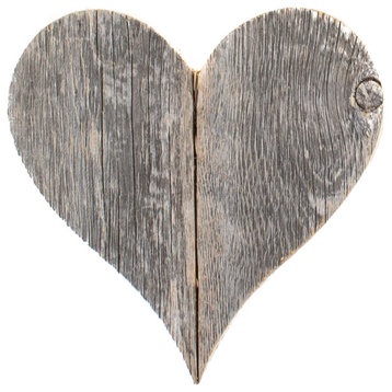 Rustic Farmhouse Wood Heart, Weathered Gray, 6"