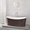 HEATGENE 66" Acrylic Freestanding Bathtub Vintage Soaking Tub, Bronze