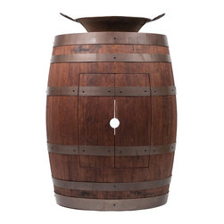 Premier - Wine Barrel Vanity Package with 16" Round Miners Pan Vessel Sink - Whiskey Fi... - Bathroom Vanities And Sink Consoles