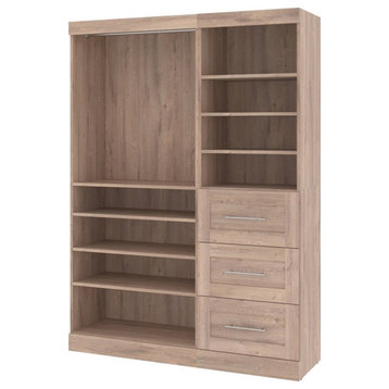 Bestar Pur 61W Closet Organizer System in Rustic Brown - Engineered Wood