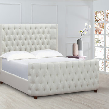 Brooklyn Tufted Headboard Bed, Queen, Star White