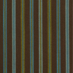 Bondi Blue Hudson Yarn Dyed Striped Blackout Fabric - Upholstery Fabric