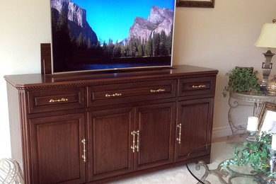 Phoenix Motorized TV Lift Popup Cabinet - 65" Samsung Curved 4K Ultra HDTV