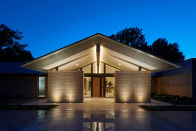 Mid-sized modern one-story exterior home idea in Other