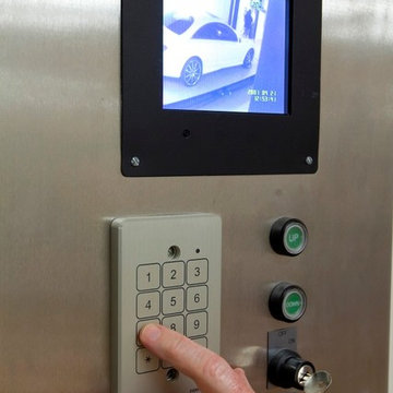 Custom car lift in California garage - controls and security