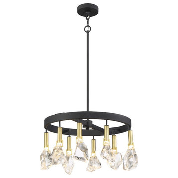 Minka Metropolitan Rare Elements 8 Light Chandelier, Coal/Brass