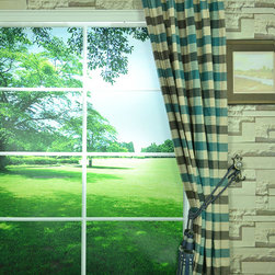Paroo Cotton Blend Blod-scale Check Versatile Pleat Curtains & Drapes - Curtains
