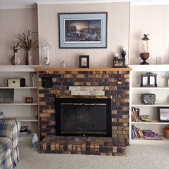 Covering Brick Fireplace Need Help With Mantel