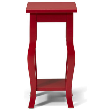 Lillian Wood End Table, Red 12x12x24