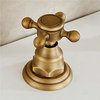 Deck Mounted 3-Hole Double Handle Widespread Bathroom Faucet, Antique Brass
