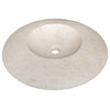 Light Travertine Natural Stone UFO Shape Sink Honed and Filled (D)21" (H)6"
