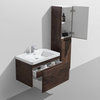 Happy Wall Mounted Vanity With Reinforced Acrylic Sink, Rosewood, 32"