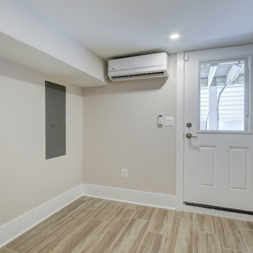 Basement remodeled with bedroom space and extra closet space, DC