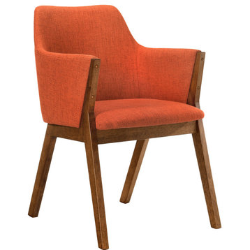 Renzo Dining Chairs (Set of 2) - Orange, Walnut