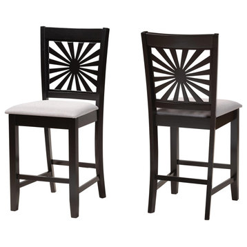 Loni Dining Collection, Gray/Espresso Brown, Counter Stool, Set of 2