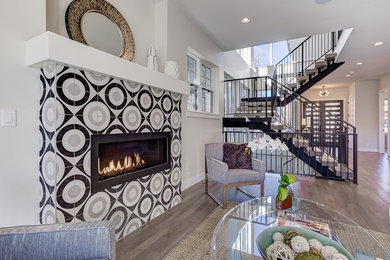 Transitional living room in Denver.