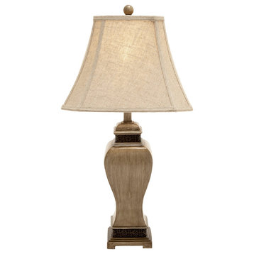 Rustic Brown Polystone Table Lamp Set 97377