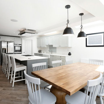 Navy and Light Grey Beaded Shaker Kitchen in Forest Hill