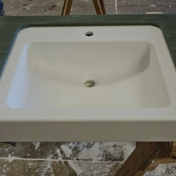 Corian Glacier White and Verde vanity top. - Vanity Tops And Side Splashes