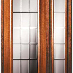 Prehung Side light Door 80 Wood Mahogany French Full Lite Glass - Patio Doors